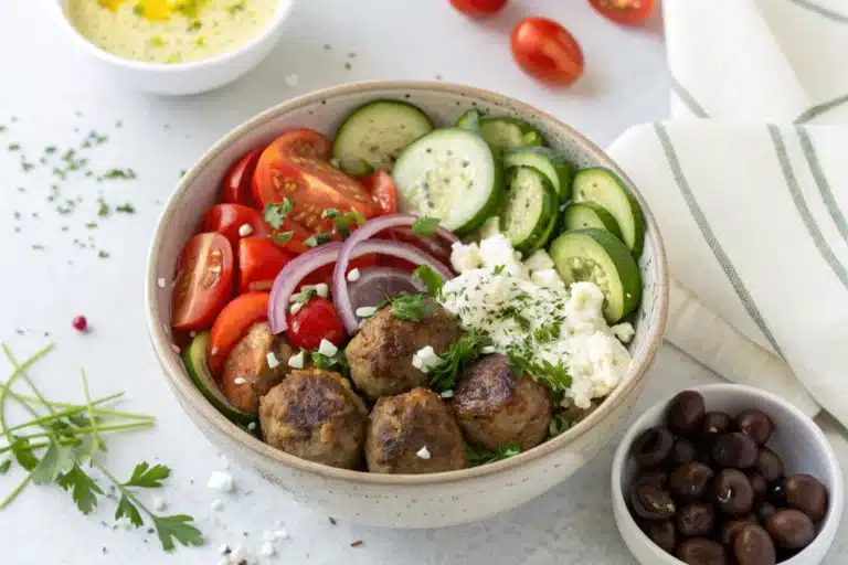Greek Meatball Bowl – Easy, Flavorful Mediterranean Dinner