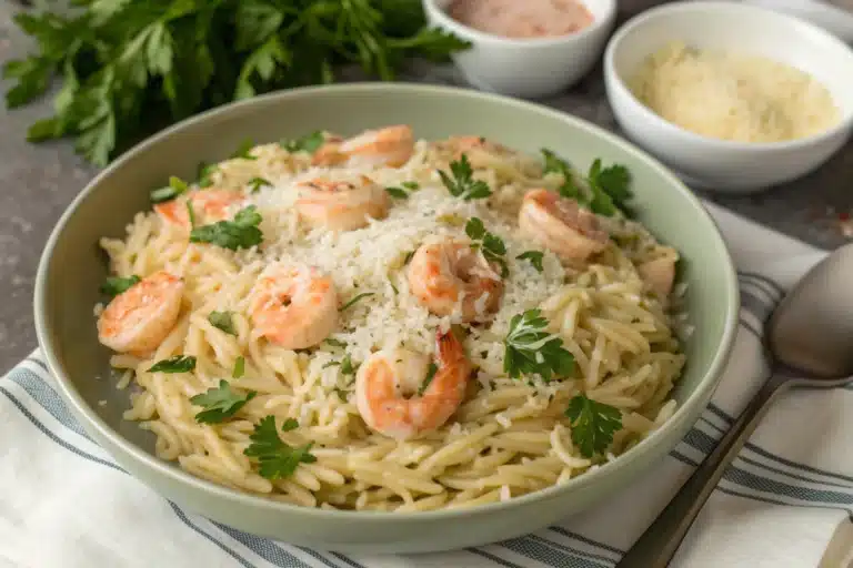 Parmesan Orzo with Shrimp – Creamy One-Pot Dinner
