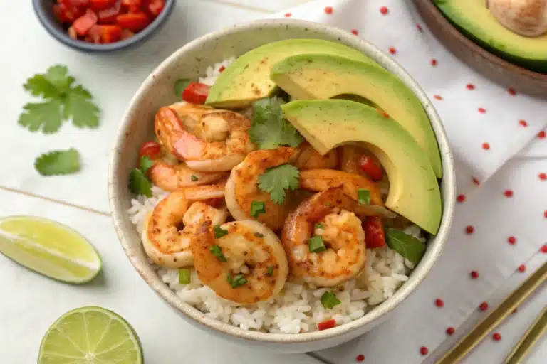 What Makes This Spicy Shrimp and Avocado Rice Bowl So Good