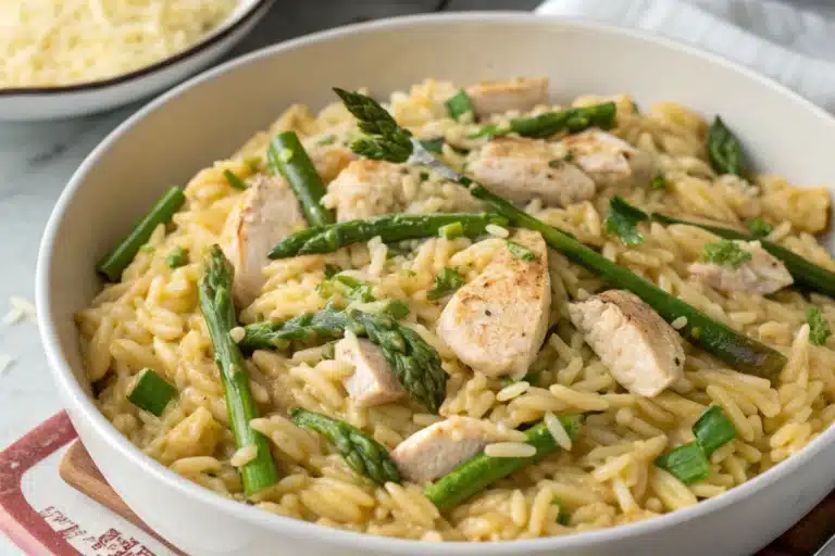 What Makes This Creamy Parmesan Orzo with Chicken and Asparagus So Good