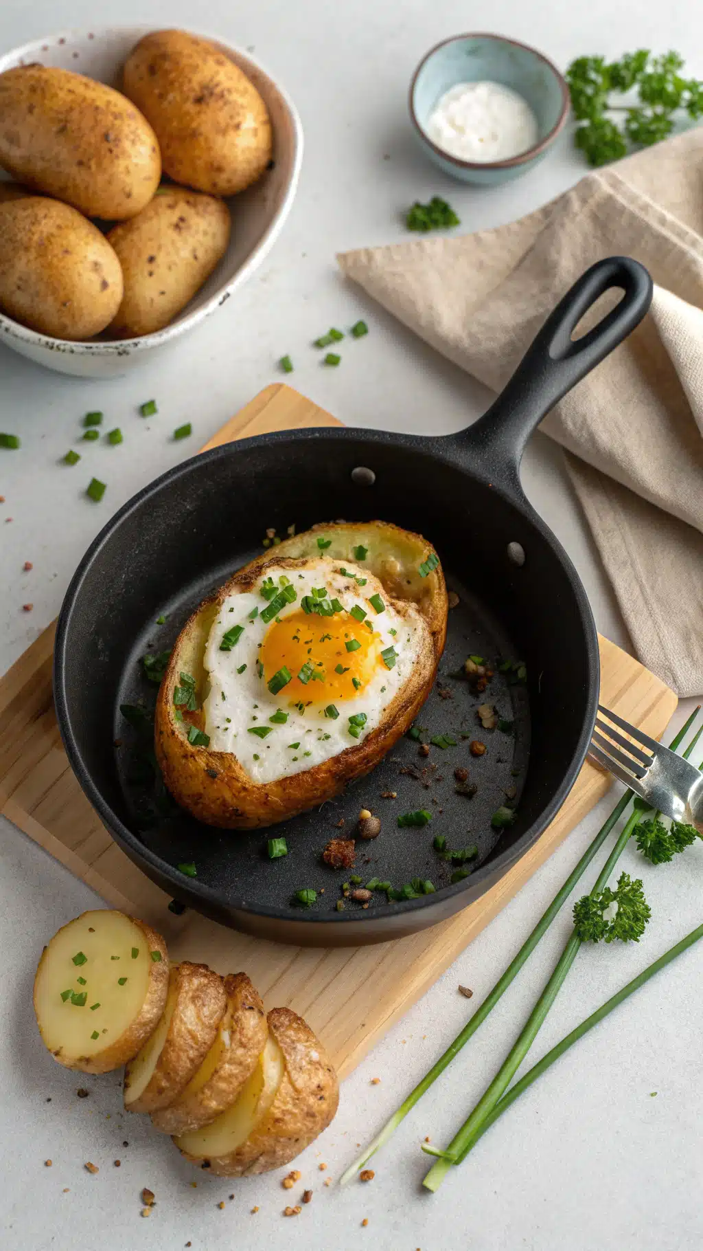 Breakfast potatoes cooking process step