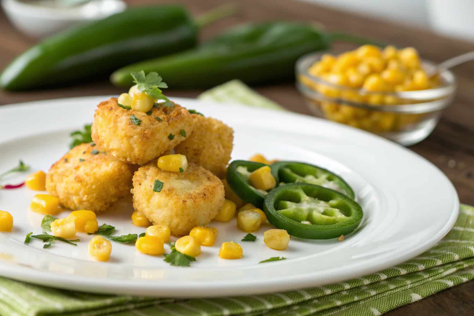 jalapeno corn nuggets featured dish plated