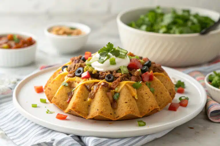 bundt pan nachos featured dish plated