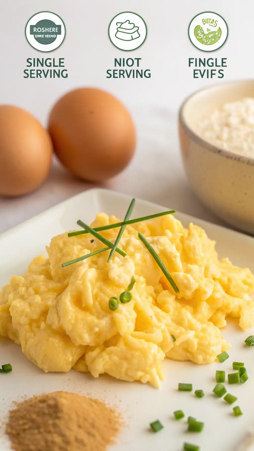 Fluffy scrambled eggs ingredients preparation