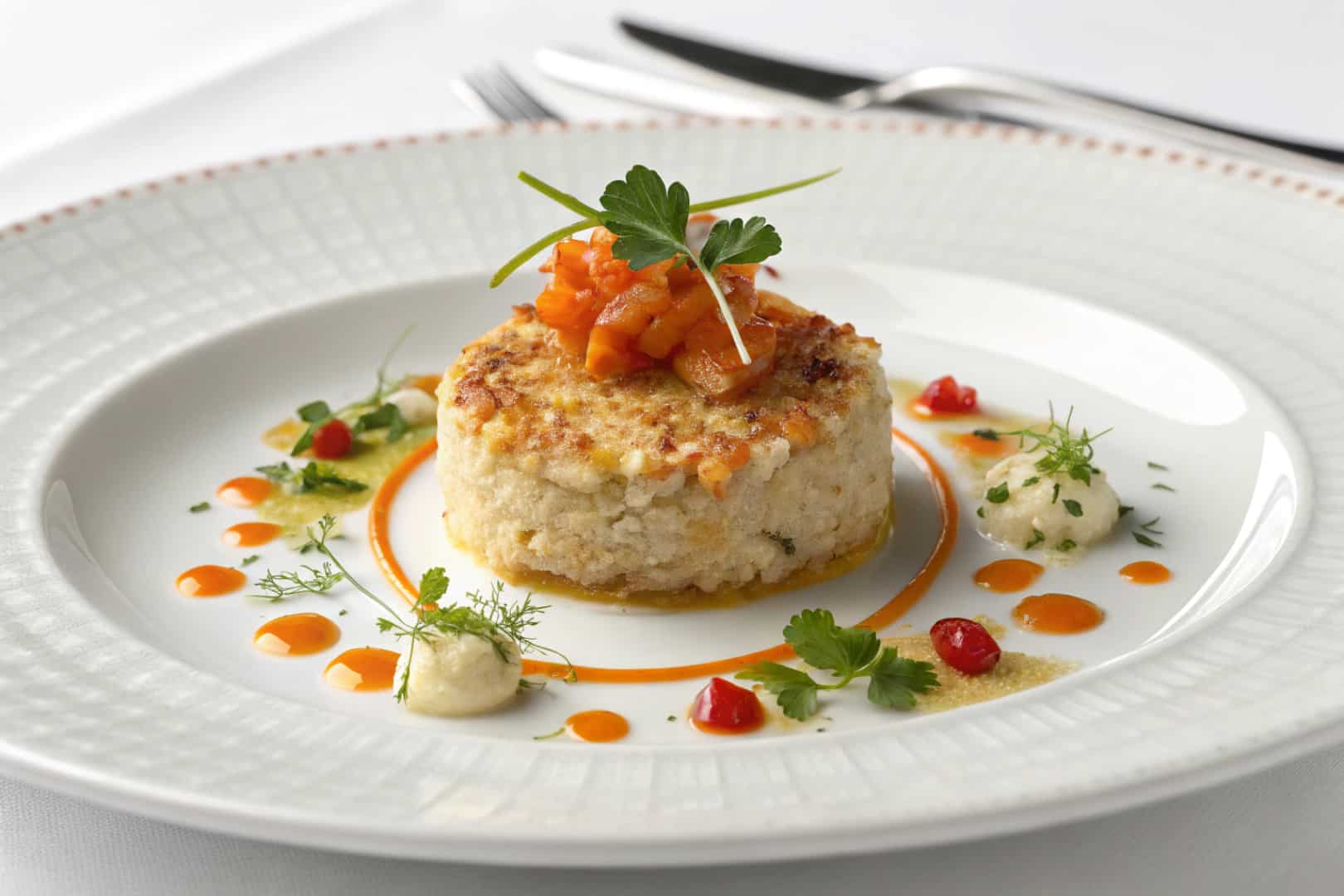 crab crunchies featured dish plated