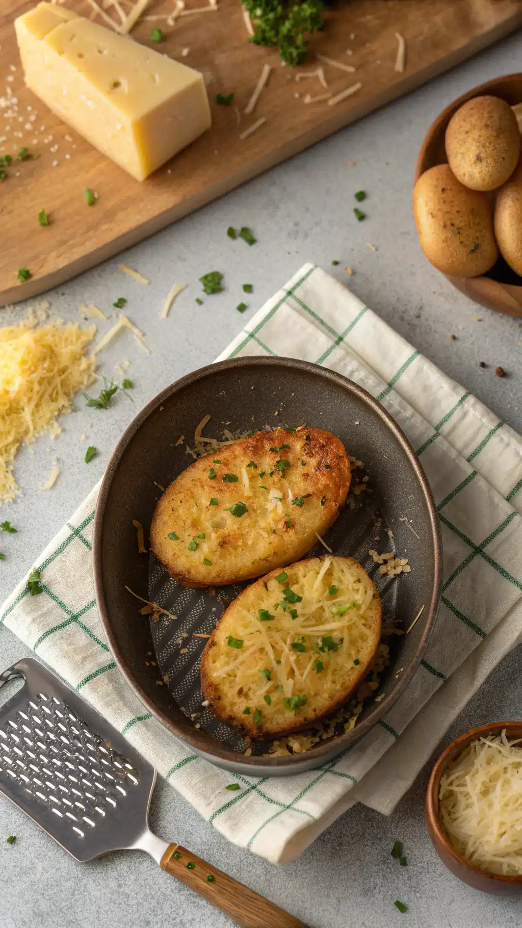crispy parmesan potatoes cooking process step
