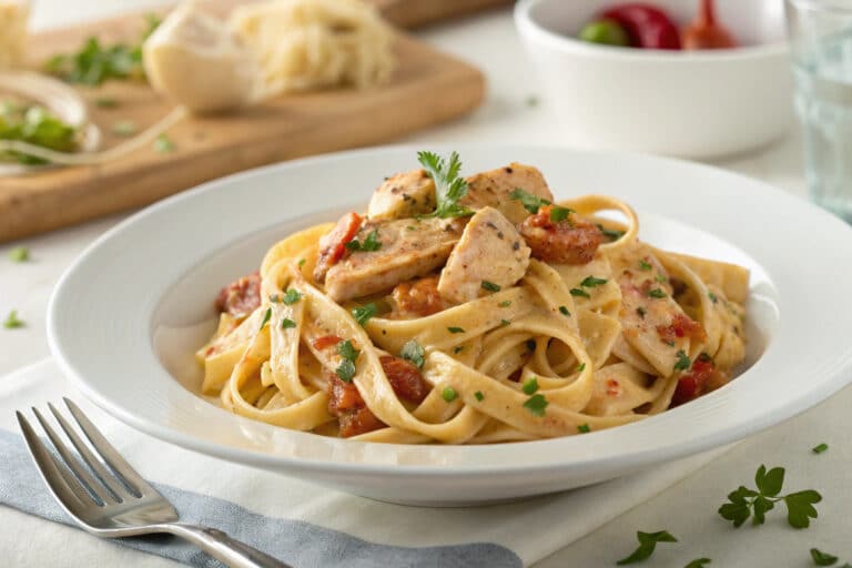 irresistible five ingredient creamy cajun chicken pasta featured dish plated