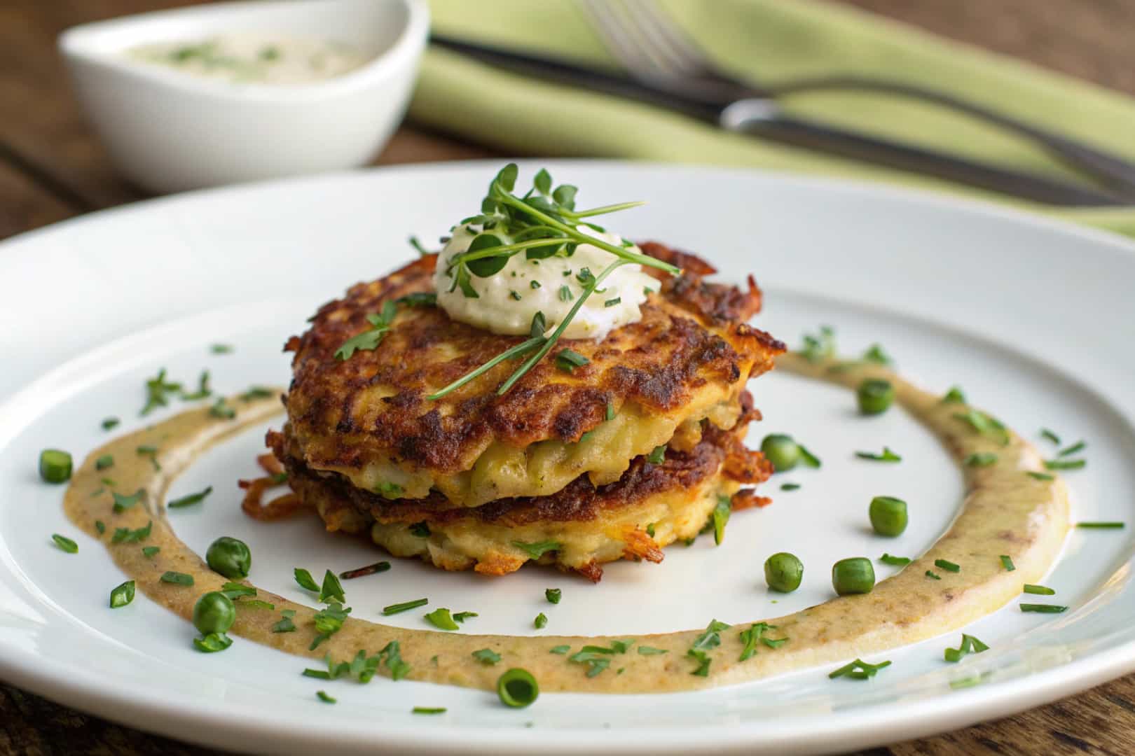 amish onion fritters featured dish plated