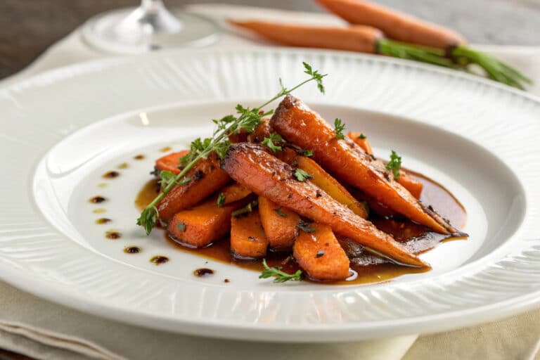 sweet and savory brown sugar glazed carrots featured dish plated