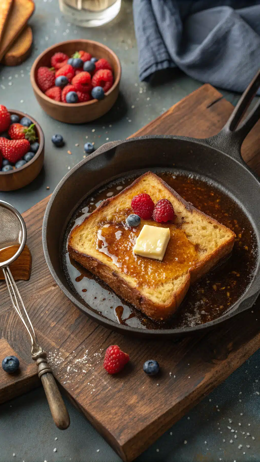 Classic French toast recipe cooking process step