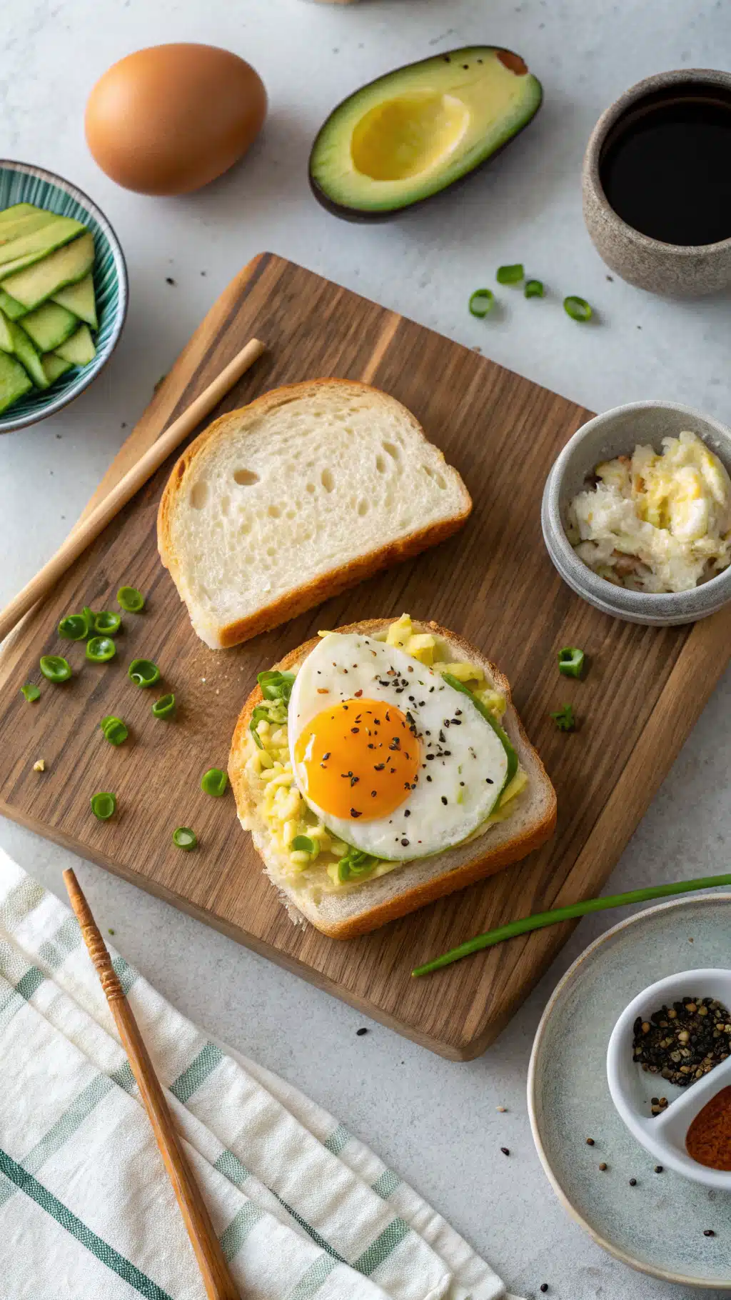 Japanese egg sandwich cooking process step