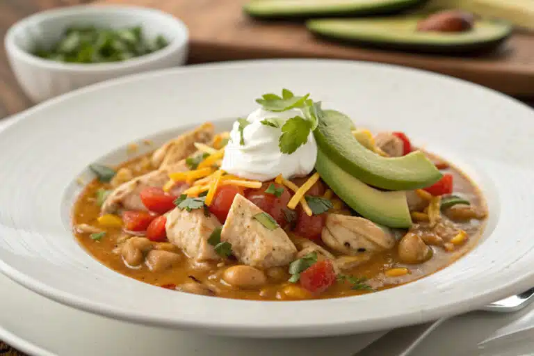 Cajun White Chicken Chili featured dish plated