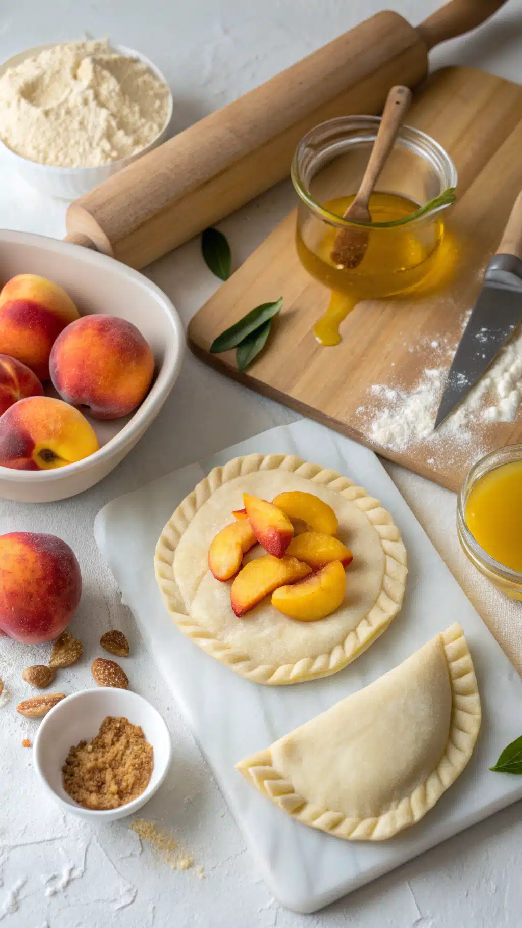 Fried peach pies ingredients preparation