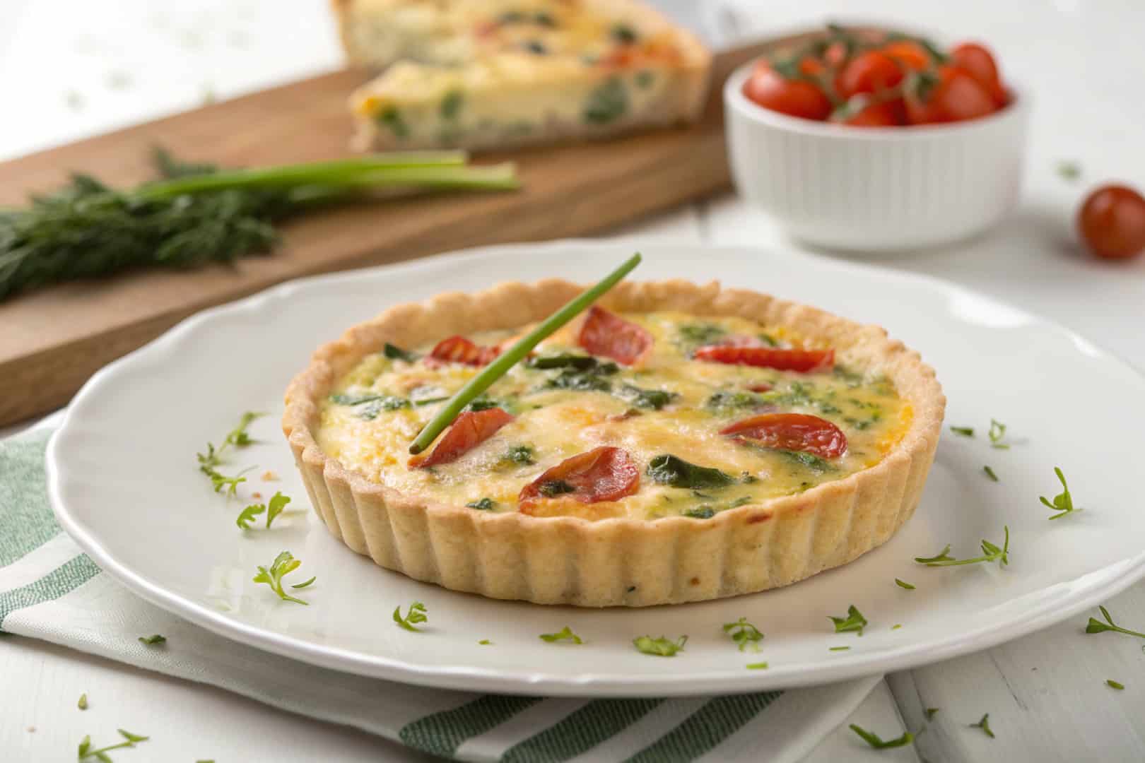 Easy quiche recipe featured dish plated