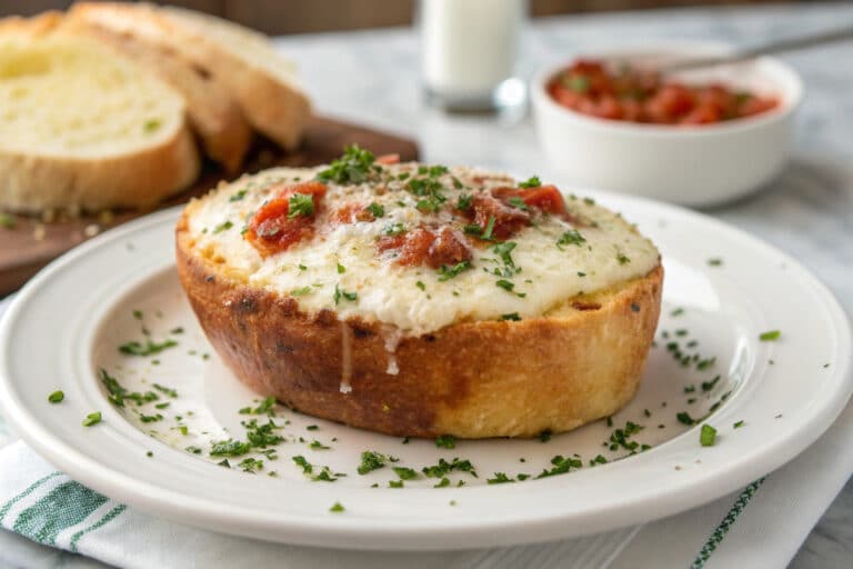 Italian air fryer bread featured dish plated