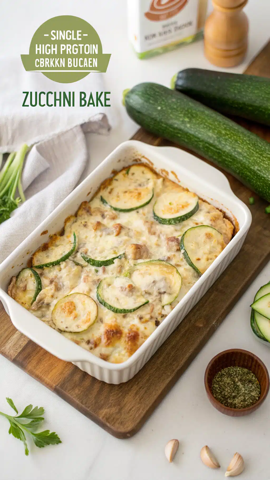high protein chicken zucchini bake ingredients preparation