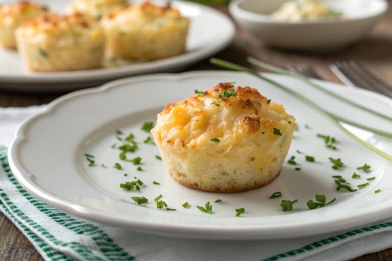 cheesy mashed potato puff bites featured dish plated