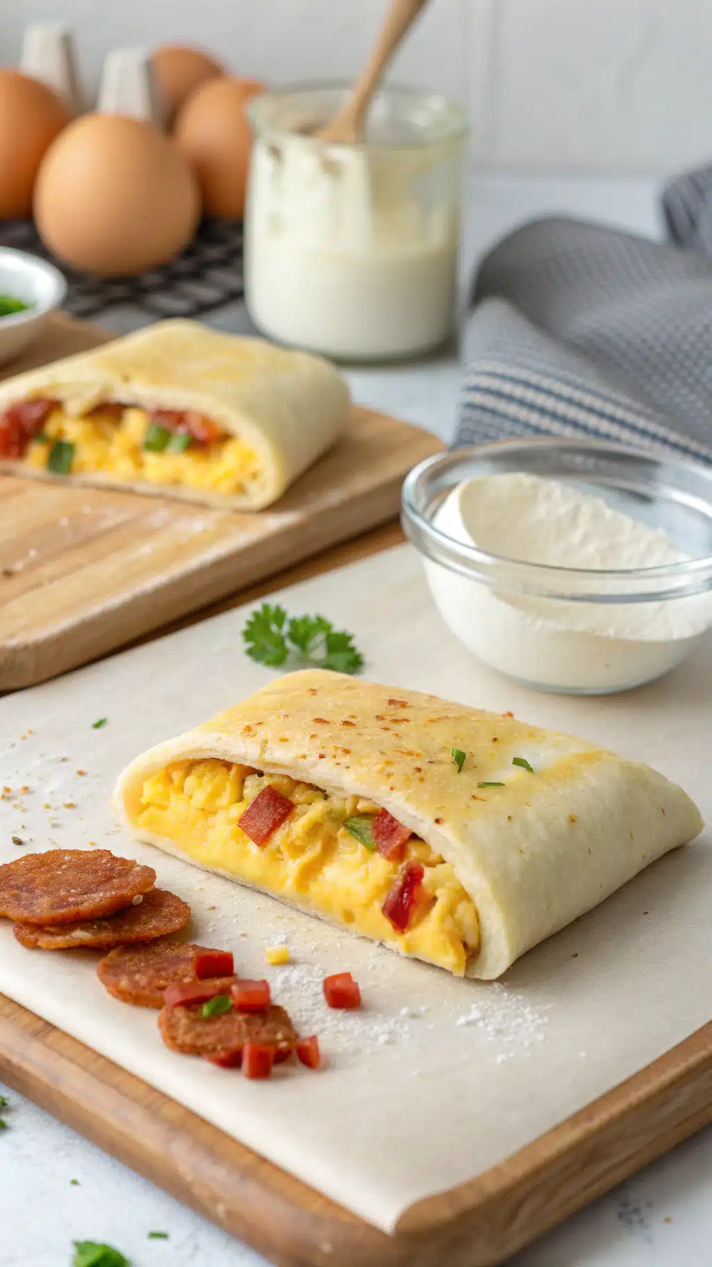 Breakfast hot pockets ingredients preparation