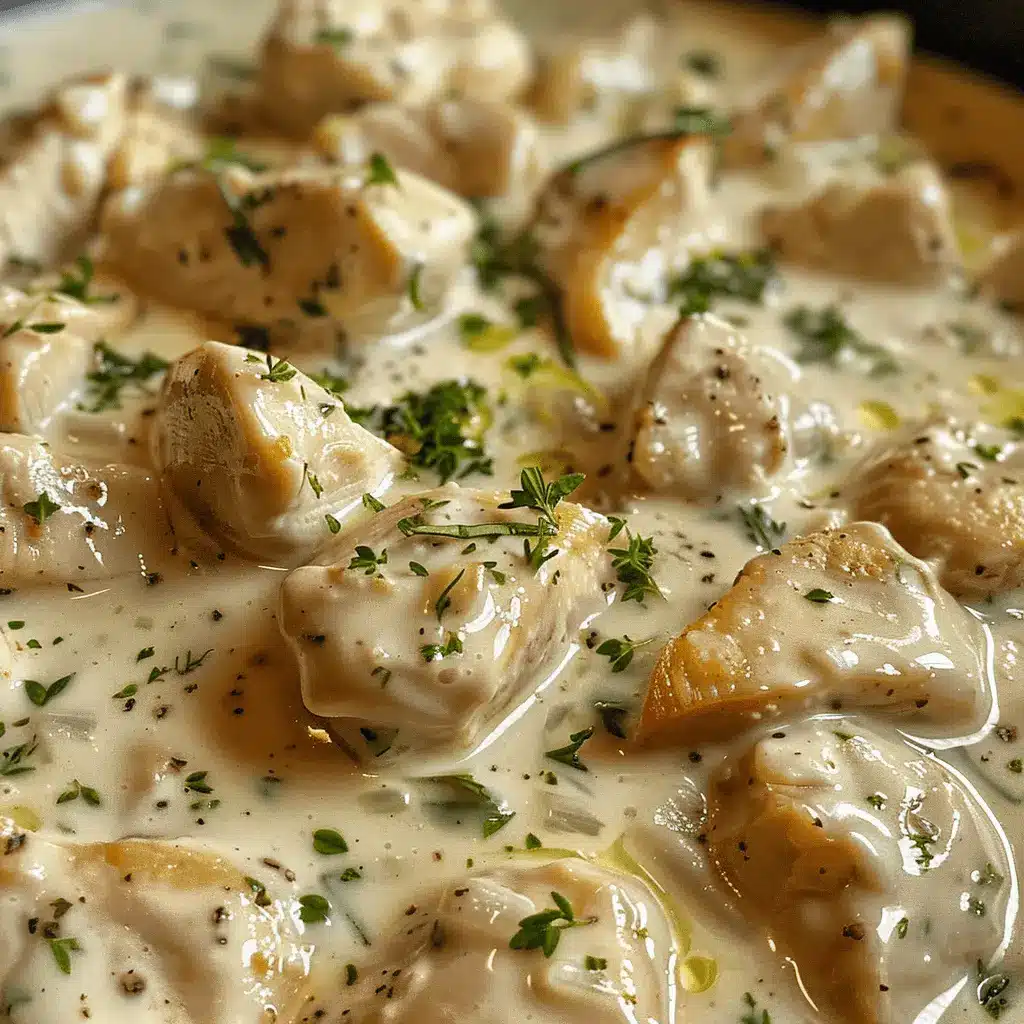 creamy garlic parmesan chicken in a skillet