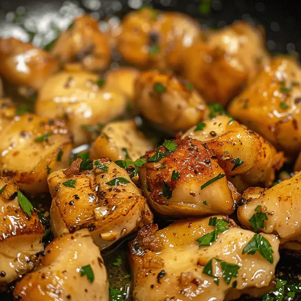 garlic butter chicken cooked in a skillet