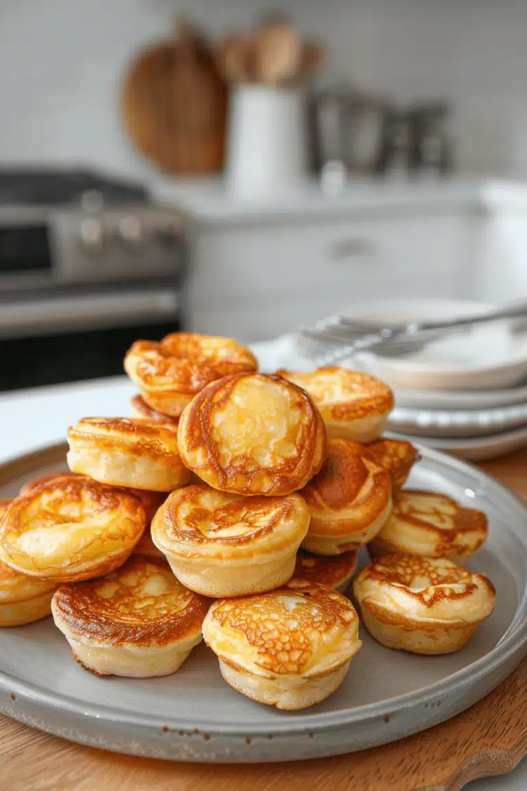 classic pancake mini muffins baked in a mini muffin pan