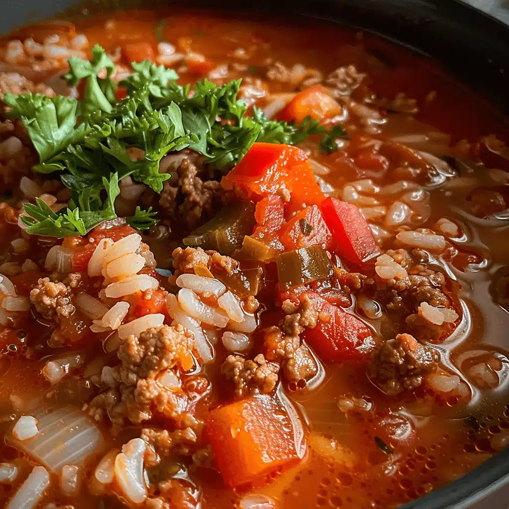 stuffed pepper soup with rice and vegetables