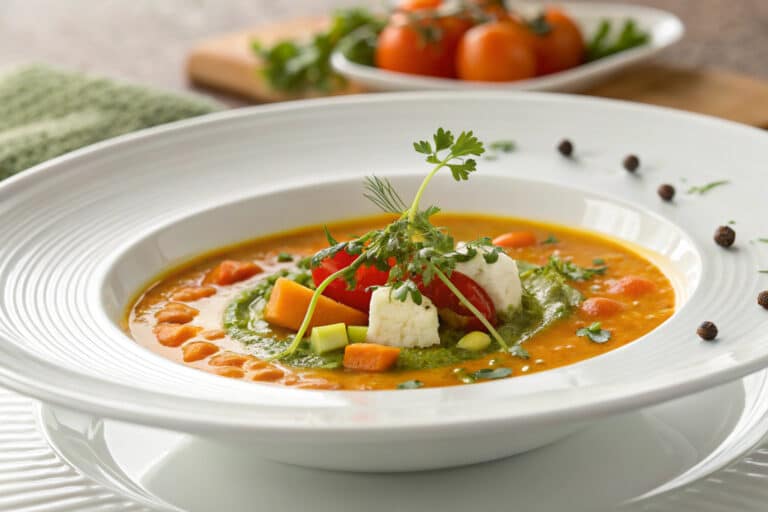 Vegetable Soup Recipe (Seriously the Best) featured dish plated