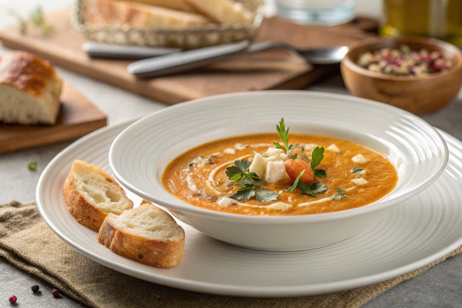 slow cooker soup featured dish plated