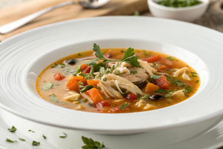 Sicilian Chicken Soup featured dish plated