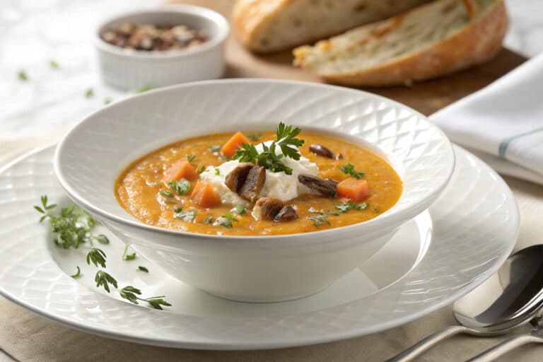 winter crockpot soup featured dish plated