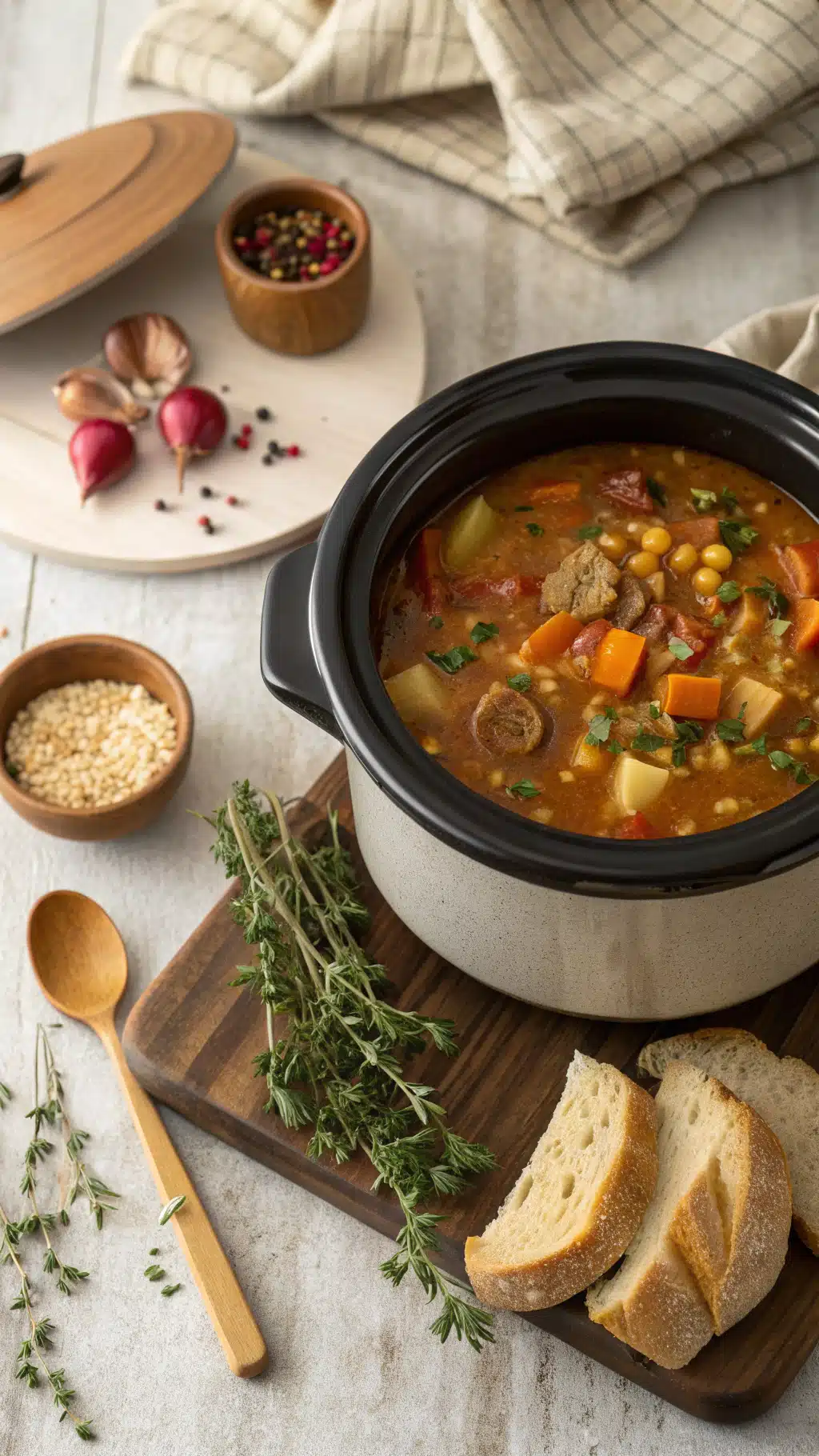 cozy crockpot soups cooking process step