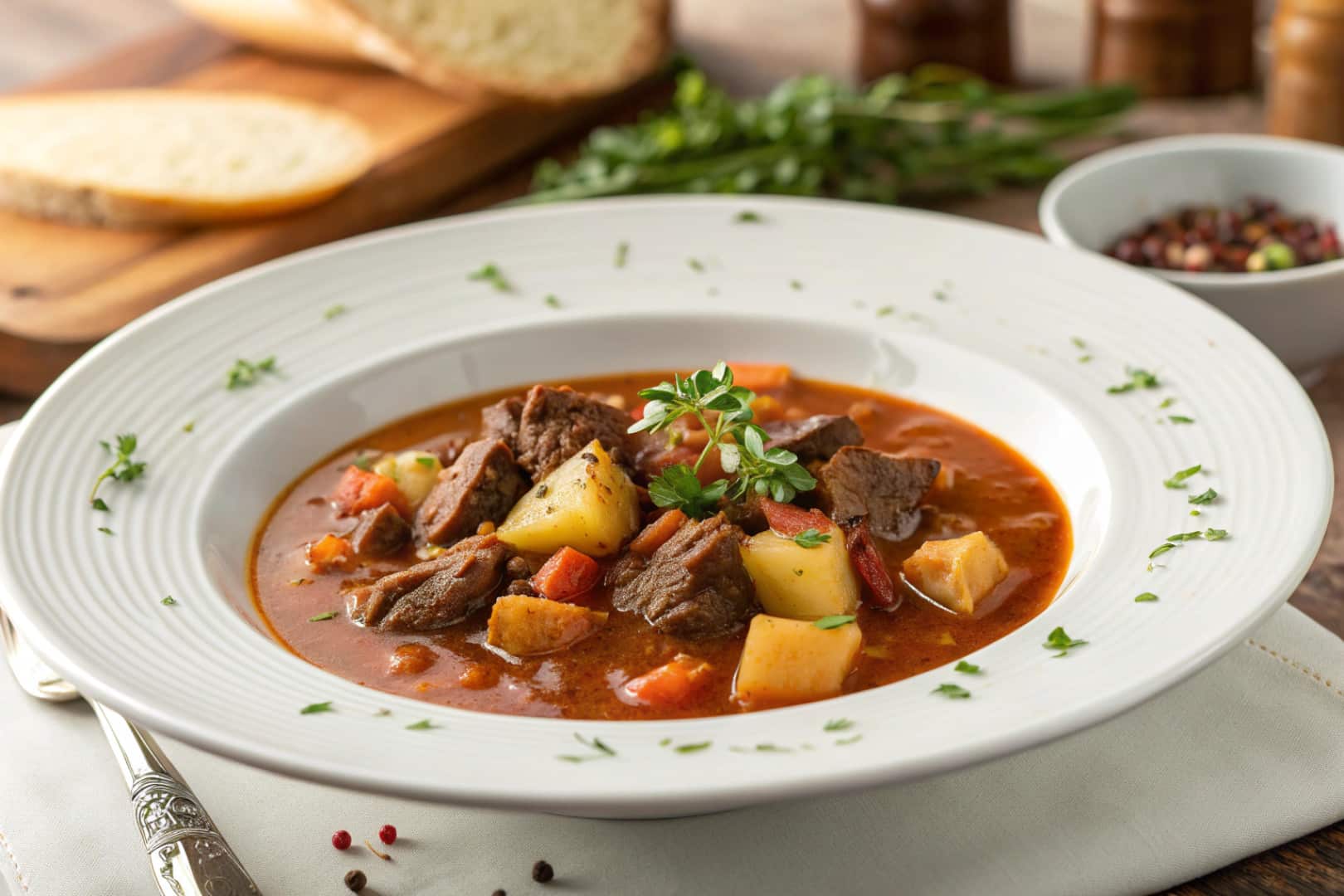 crockpot beef and potato soup featured dish plated