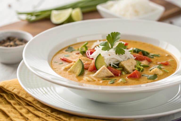 crockpot coconut curry soup featured dish plated