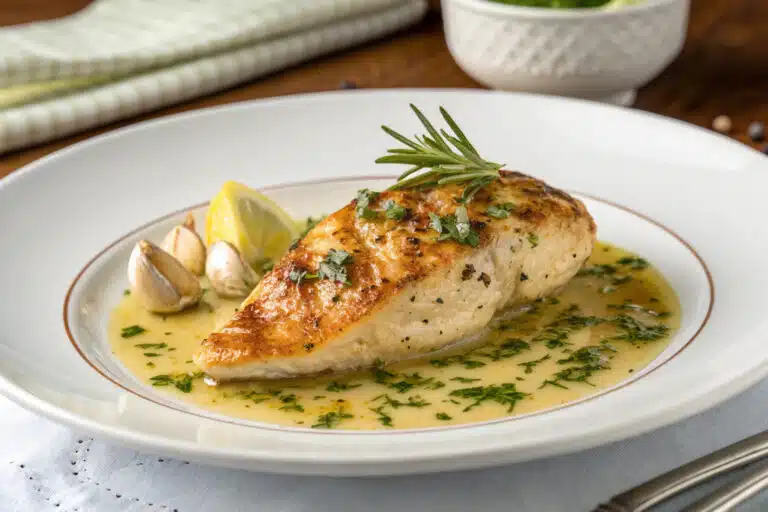 garlic butter skillet chicken featured dish plated