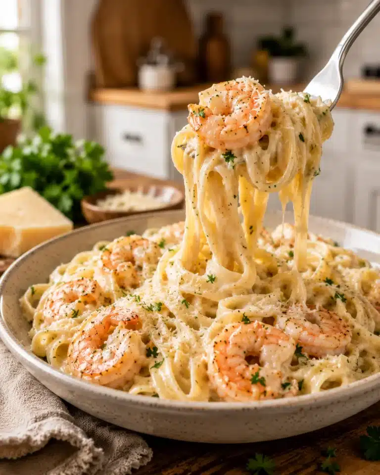 Easy Shrimp Alfredo Pasta Recipe recipe