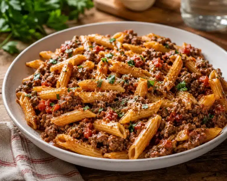 one pan beef pasta dinner recipe