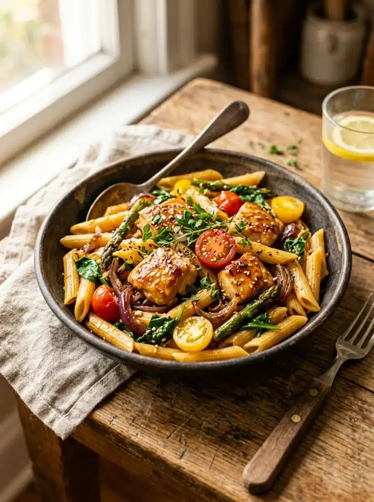 one pan honey garlic chicken pasta recipe