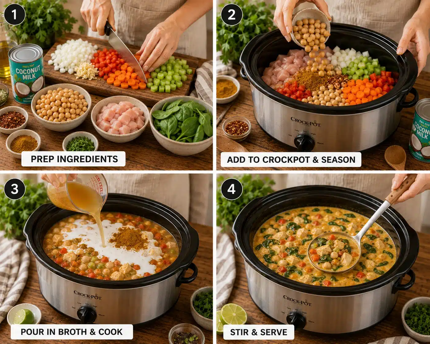 crockpot coconut curry soup step by step