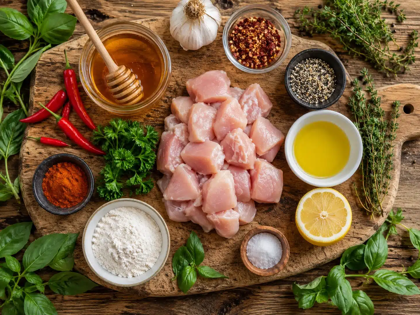 one pan hot honey chicken ingredients