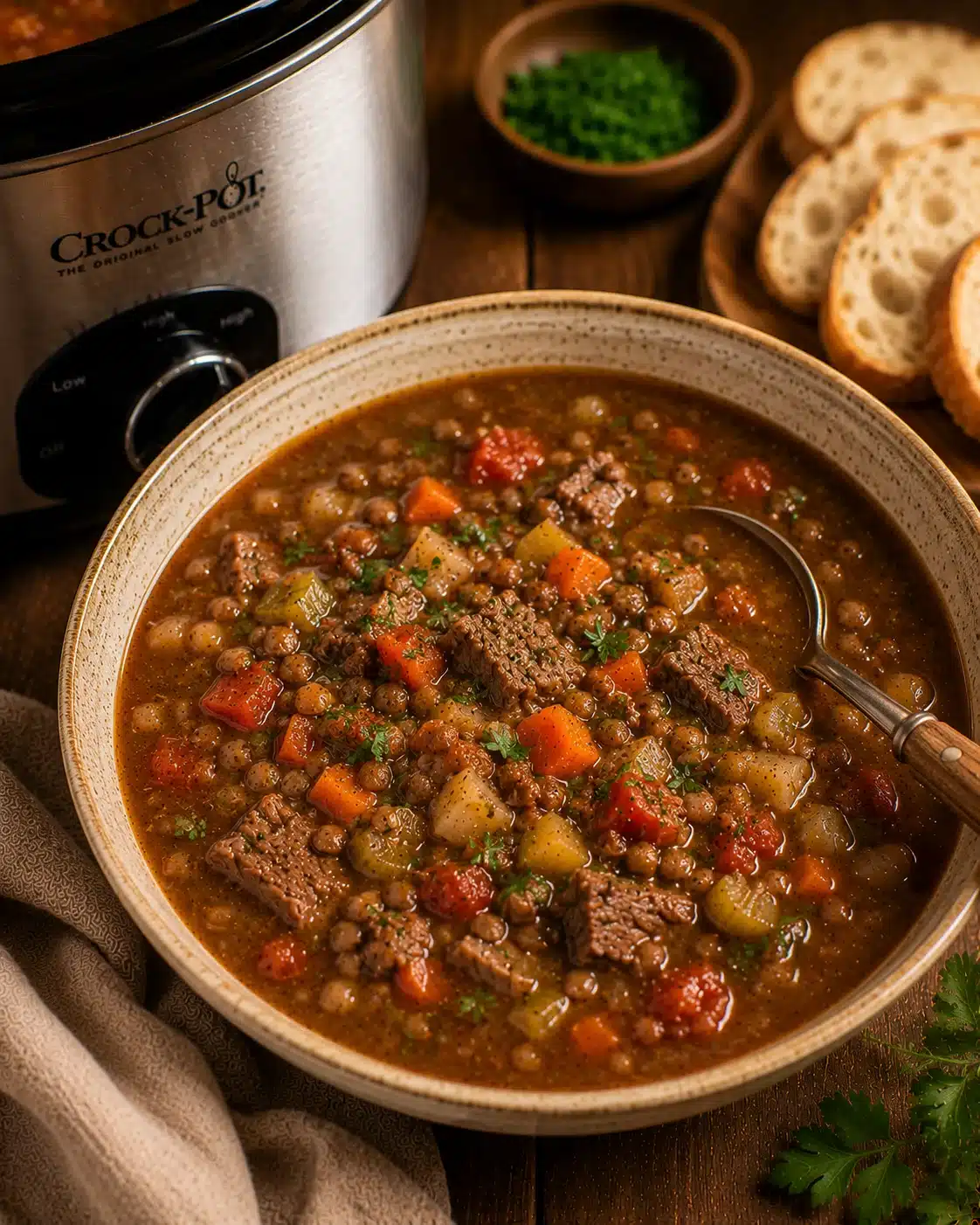 beef lentil vegetable soup recipe
