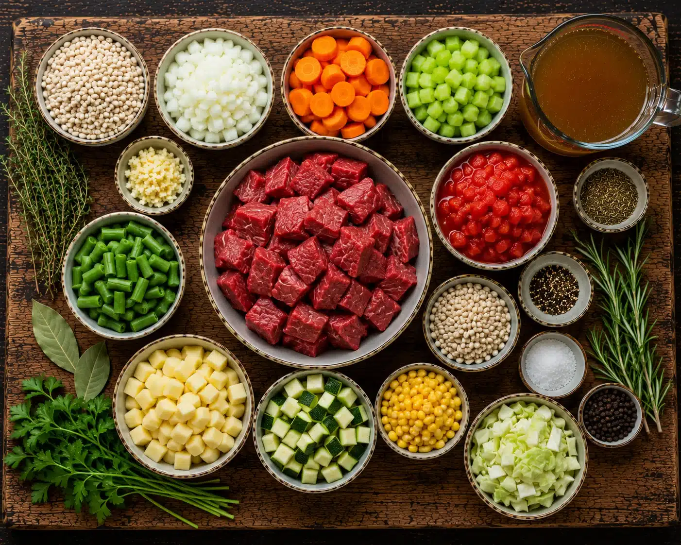 Beef Vegetable Barley Soup ingredients