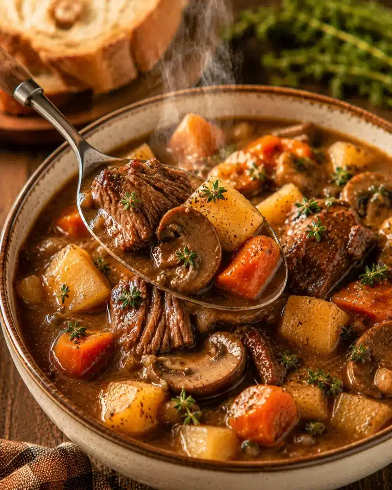 Cozy Beef & Mushroom Stew recipe