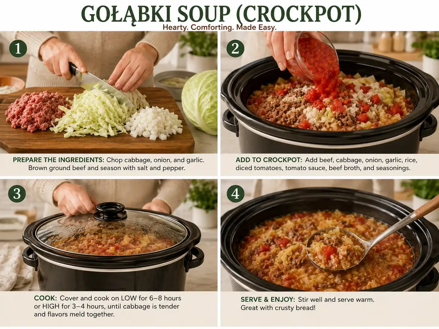 Golumpki Soup Crockpot step by step