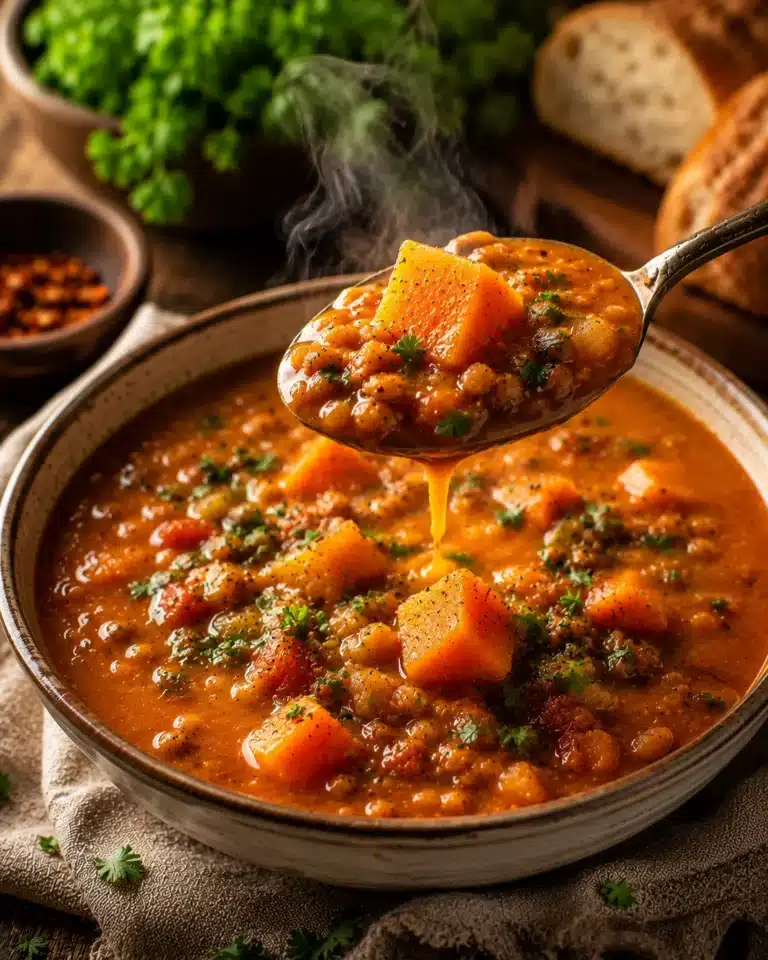 sweet potato lentil soup recipe