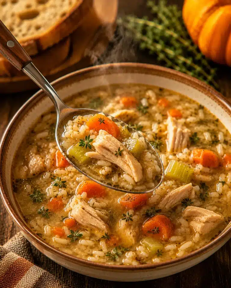 Autumn Chicken & Rice Soup recipe