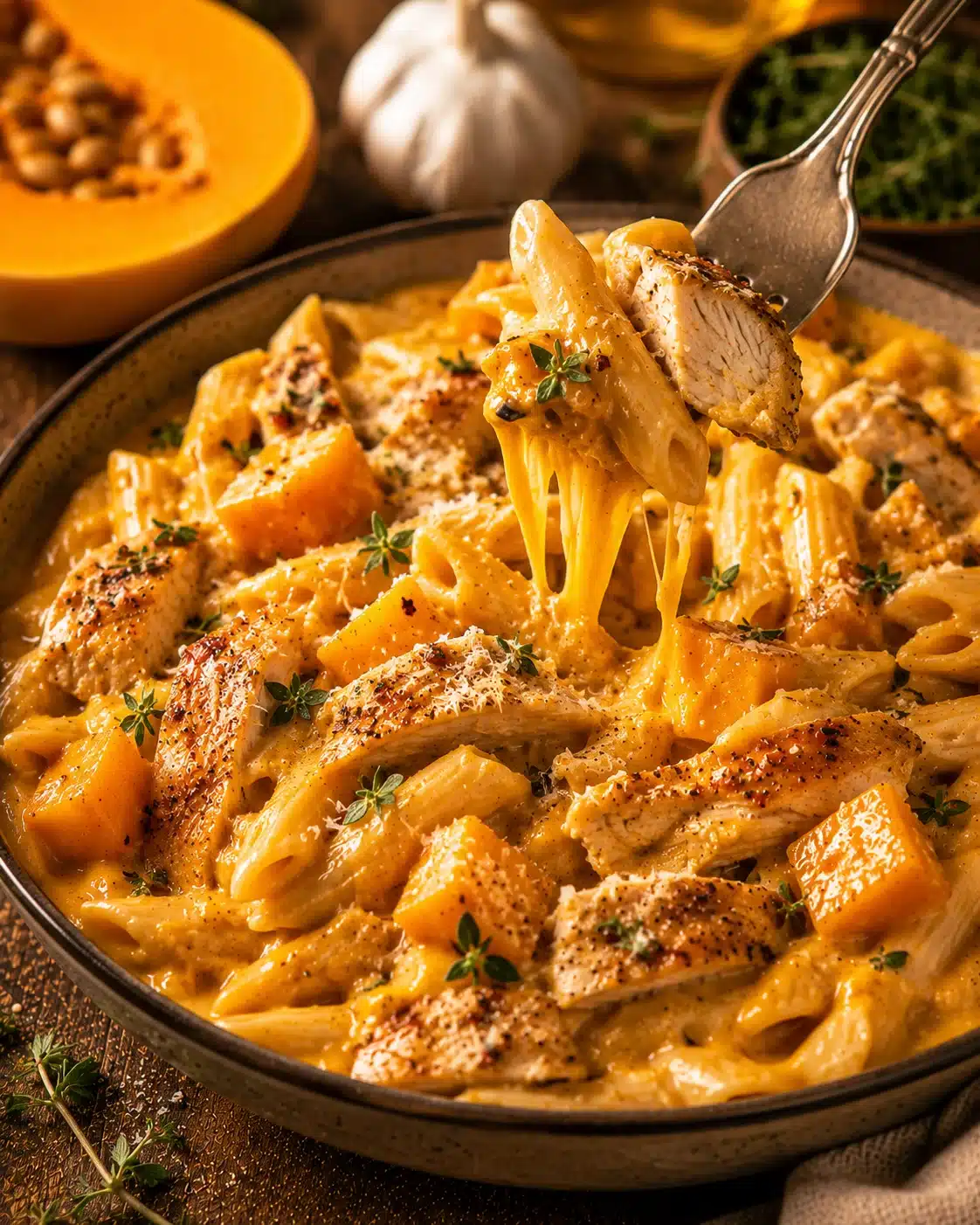 The Ultimate Creamy Butternut Squash Chicken Pasta Recipe That’ll Become Your Family Favorite