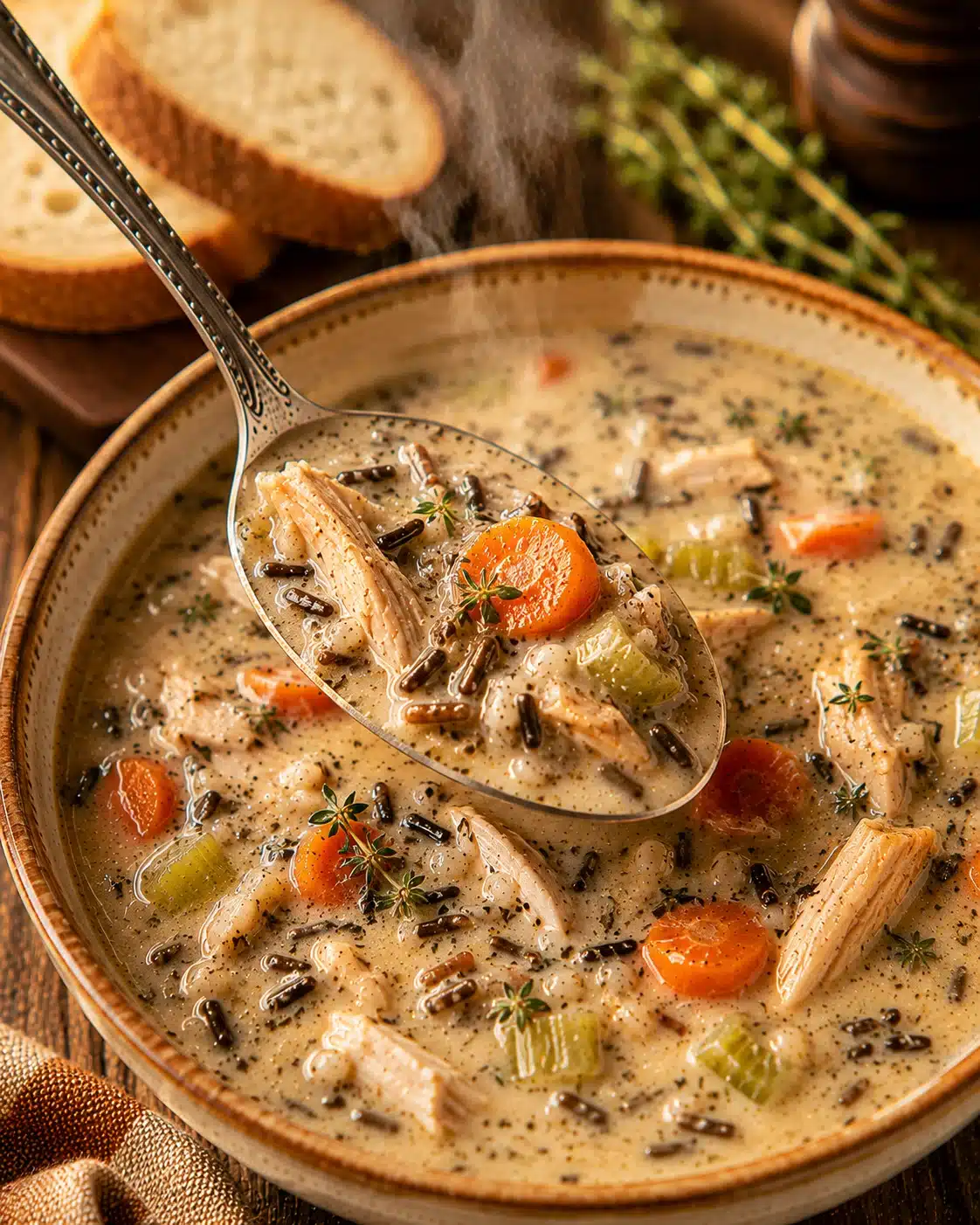 Creamy Wild Rice Chicken Soup recipe